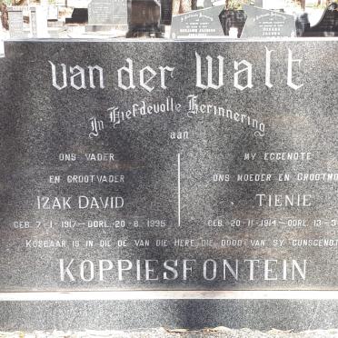 WALT Izak David, van der 1917-1995 &amp; Tienie 1914-1986