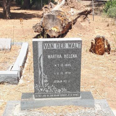 WALT Martha Helena, van der 1885-1978