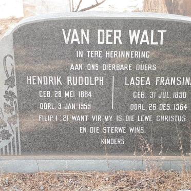 WALT Hendrik Rudolph, van der 1884-1959 &amp; Lasea Fransina 1890-1964