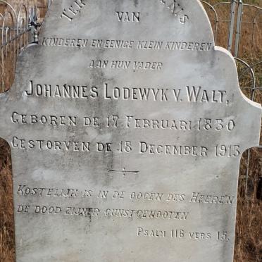 WALT Johannes Lodewyk, v. 1830-1913