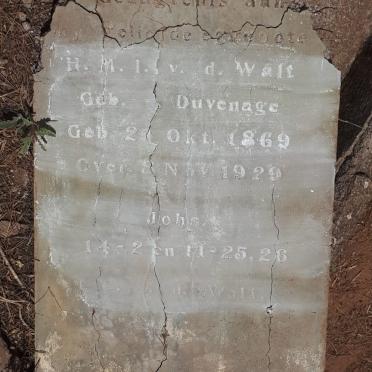 WALT H.M.I., v.d. nee DUVENAGE 1869-1929
