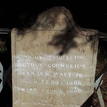 WALT Petrus Cornelius, van der 1898-1900