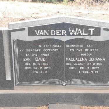 WALT Izak David, van der 1888-1973 &amp; Magdalena Johanna V.D. WALT 1898-1977
