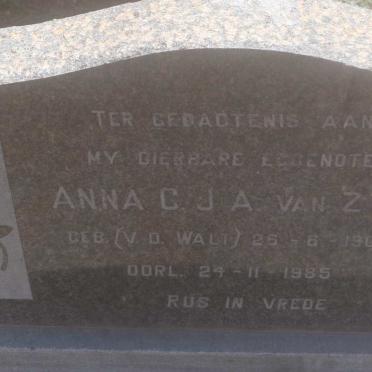 ZYL Philippus J., van 1904-1990 &amp; Anna C.J.A. V.D. WALT 1907-1985