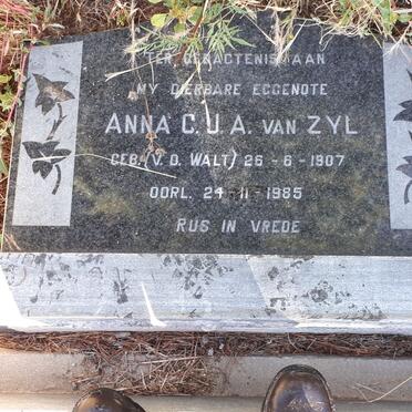 ZYL Anna C.J.A., van nee V.D. WALT 1907-1985