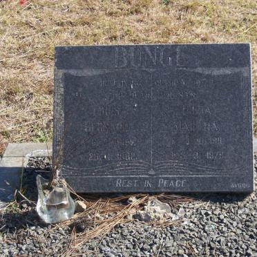 BUNGE Louis Bernard 1904-1982 &amp; Hilda Martha 1911-1979