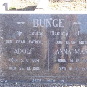 BUNGE Adolf 1884-1918 &amp; Anna Marie 1887-1976