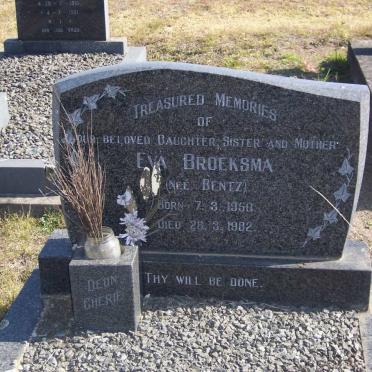 BROEKSMA Eva nee BENTZ 1950-1982