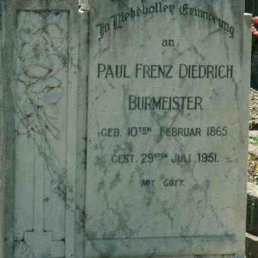 BURMEISTER Paul Frenz Diedrich 1865-1951