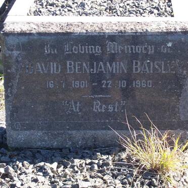 BAISLEY David Benjamin 1901-1960