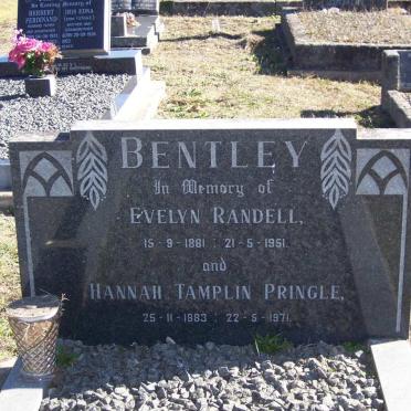 BENTLEY Evelyn Randell 1881-1951 &amp; Hannah Tamplin Pringle 1883-1971