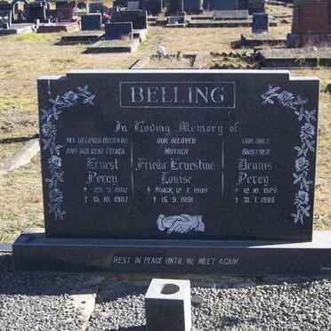 BELLING Ernst Percy 1902-1987 &amp; Frieda Ernestine Louise NOACK 1909-1991 :: BELLING Dennis Percy 1928-1989