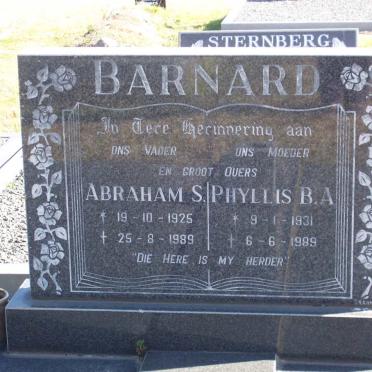 BARNARD Abraham S. 1925-1989 &amp; Phyllis B.A. 1931-1989