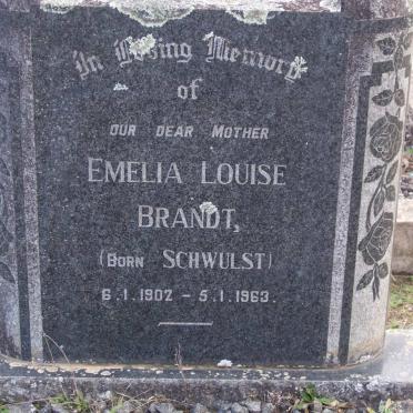 BRANDT Emelia Louise nee SCHWULST 1902-1963