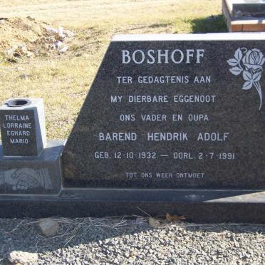 BOSHOFF Barend Hendrik Adolf 1932-1991