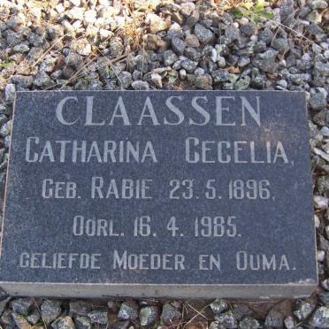 CLAASSEN Catharina Cecelia nee RABIE 1896-1985