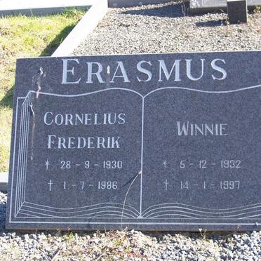 ERASMUS Cornelius Frederik 1930-1986 &amp; Winnie 1932-1997