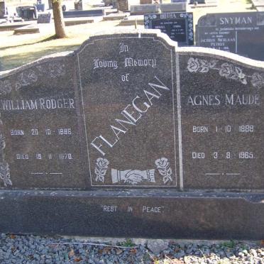 FLANEGAN William Rodger 1886-1970 &amp; Agnes Maud 1888-1965