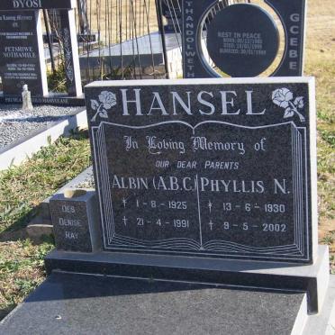 HANSEL Albin 1925-1991 &amp; Phyllis N. 1930-2002