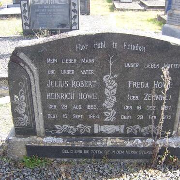 HOWE Julius Robert Heinrich 1893-1964  &amp; Freda ZEHMKE 1897-1972