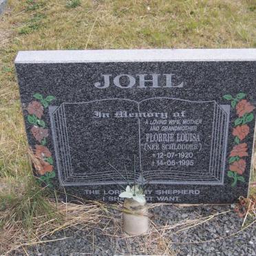 JOHL Florrie Louisa nee SCHLODDER 1920-1995