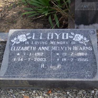 LLOYD Melvyn Hearns 1908-1986 &amp; Elizabeth Anne 1912-2003