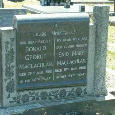 MACLACHLAN Donald George   -1966 &amp; Enid Mary  -1958