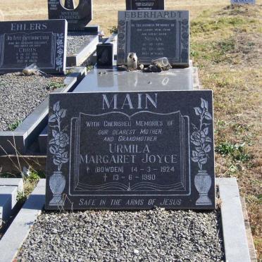MAIN Urmila Margaret Joyce nee BOWDEN 1924-1990