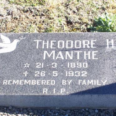 MANTHE Theodore H. 1890-1932
