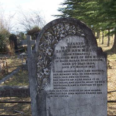 MILES Sarah Ann nee EDWARDS 1854-1891