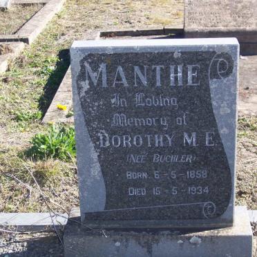 MANTHE Dorothy M.E. nee BUCHLER 1858-1934