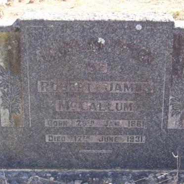MCCALLUM Robert James 1861-1931