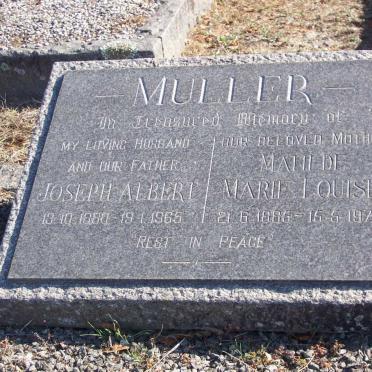 MULLER Joseph Albert 1880-1965 &amp; Matilda Marie Louise 1885-1976