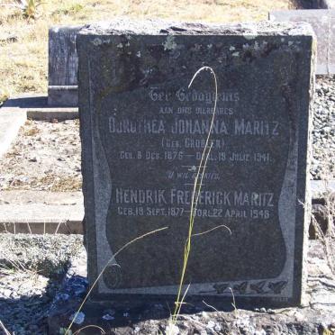 MARITZ Hendrik Frederick 1877-1946 &amp; Dorothea Johanna GROBLER 1876-1941
