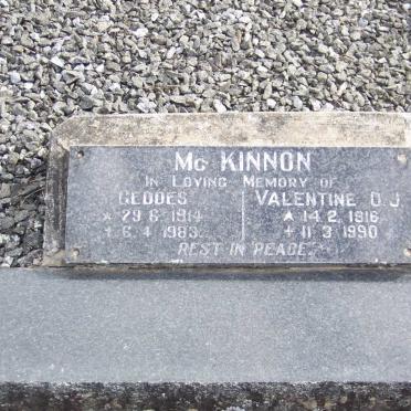 McKINNON Geddes 1914-1983 &amp; Valentine O. J. 1916-1990