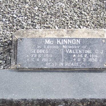 McKINNON Geddes 1914-1983 &amp; Valentine O. J. 1916-1990