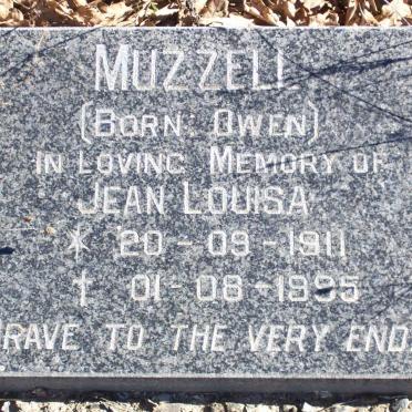 MUZZELL Jean Louisa nee OWEN 1911-1995