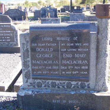 MACLACHLAN Donald George -1966 &amp; Enid Mary -1958