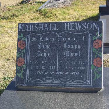 MARSHALL Clyde Doyle 1936-1992 &amp; Daphne Muriel HEWSON 1931-1998