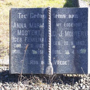 MOSTERT C.J. 1863-19?? &amp; Anna Maria FERREIRA 1867-1958