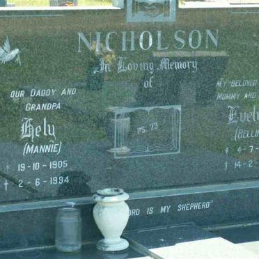 NICHOLSON Hely 1905-1994 &amp; Evelyn BELLING 1912-1990