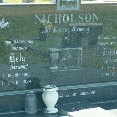 NICHOLSON Hely 1905-1994 &amp; Evelyn BELLING 1912-1990