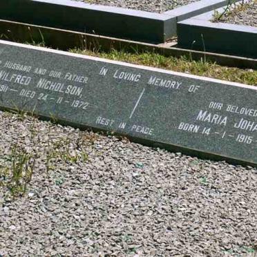 NICHOLSON Edwin Wilfred 1911-1972 &amp; Maria Johanna 1915-1987