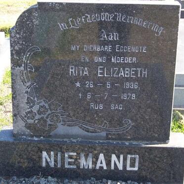 NIEMAND Rita Elizabeth 1936-1979