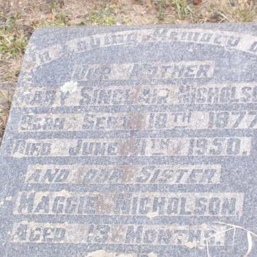 NICHOLSON Mary Sinclair 1877-1950 :: NICHOLSON Maggie