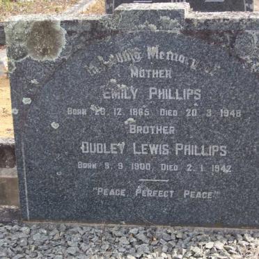 PHILLIPS Emily 1865-1948 :: PHILLIPS Dudley Lewis 1900-1942