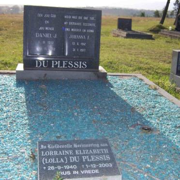 PLESSIS Daniel J., du 1910-1989 &amp; Johanna F. 1912-1977 :: DU PLESSIS Lorraine Elizabeth 1940-2003
