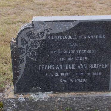ROOYEN Frans Antonie, van 1920-1968
