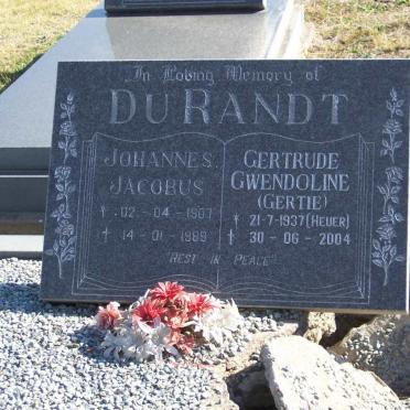 RANDT Johannes Jacobus, DU 1907-1989 &amp; Gertrude Gwendoline HEUER 1937-2004