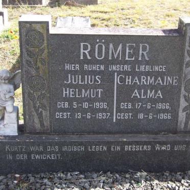 RÖMER Julius Helmut 1936-1937 &amp; Charmaine Alma 1966-1966
